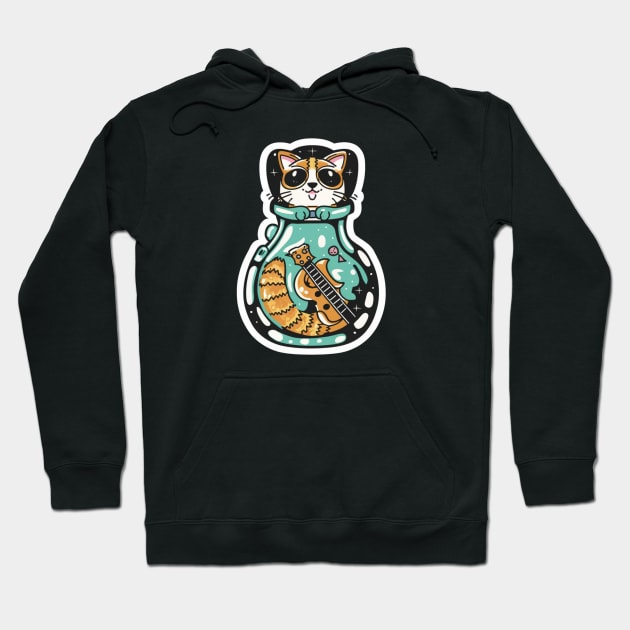 Cute Cat in a Genie Bottle Hoodie by joolsd1@gmail.com